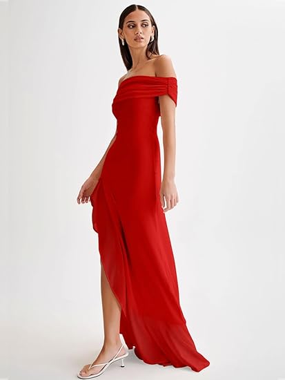 Women's Sexy Formal Off Shoulder Sleeveless Full of charm Evening Dresses